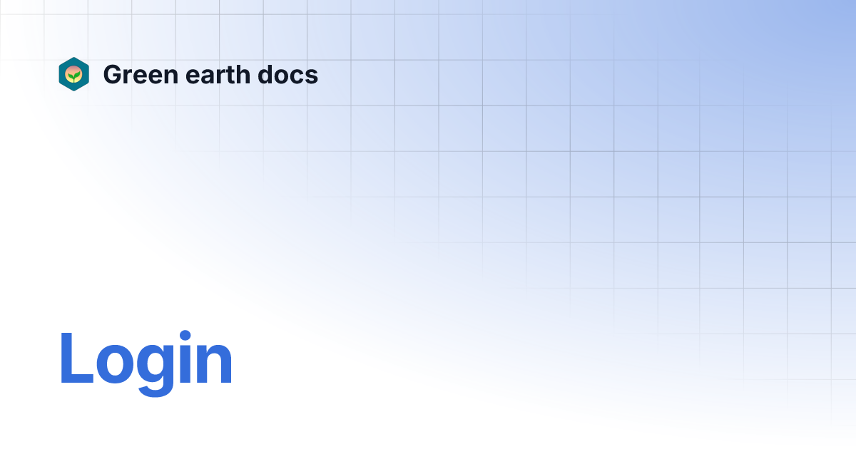 Login green earth docs